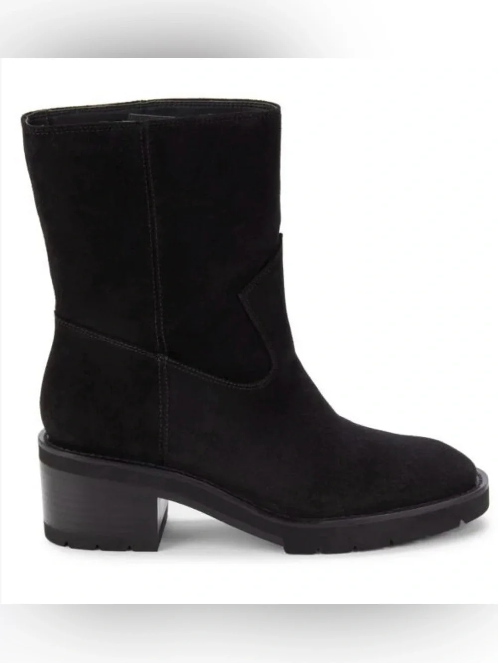 Stuart‎ Weitzman Boulevard Suede Bootie Pull On Black Moto 9.5